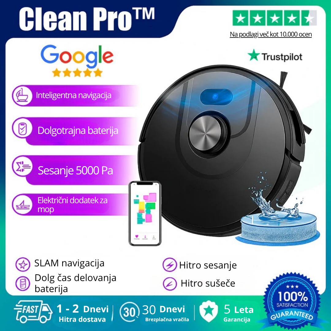 Inteligentni Robotski Sesalnik 3 v 1 CleanPro™